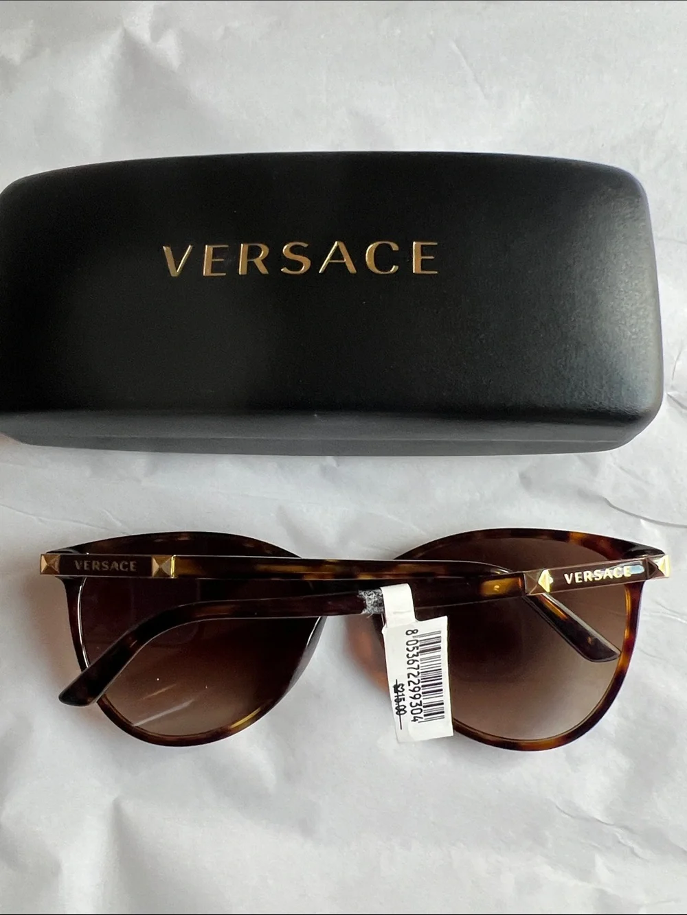 Versace Women's Tortoiseshell Frame Sunglasses with Brown Lenses NWT